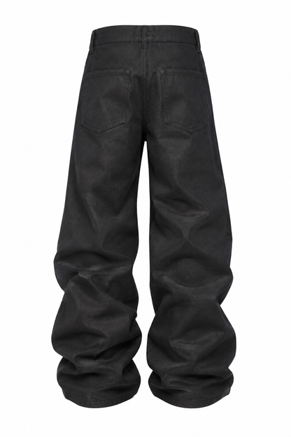 RIGID BLACK FLARE DENIM WAX